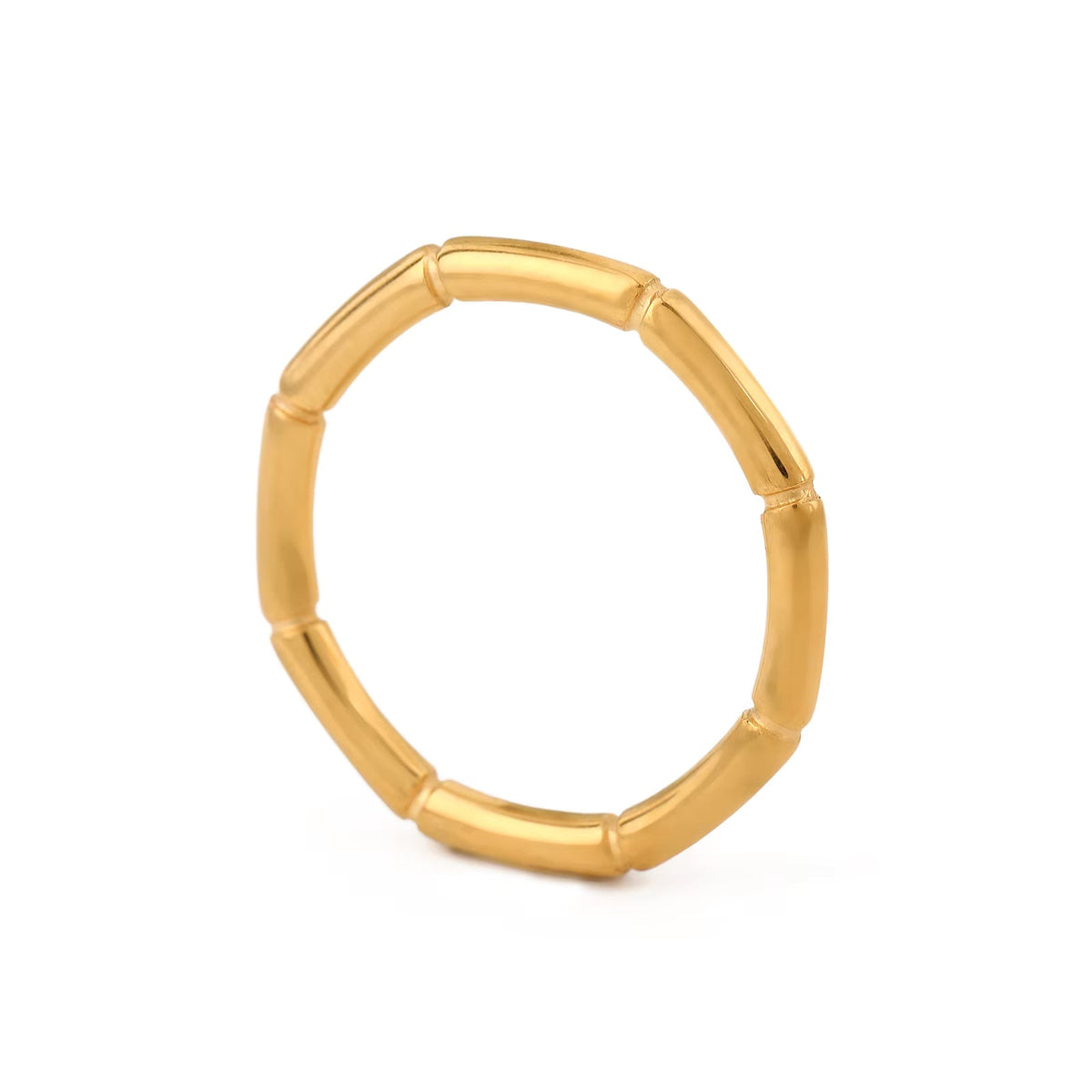 Geometric Bamboo Style Open Ring