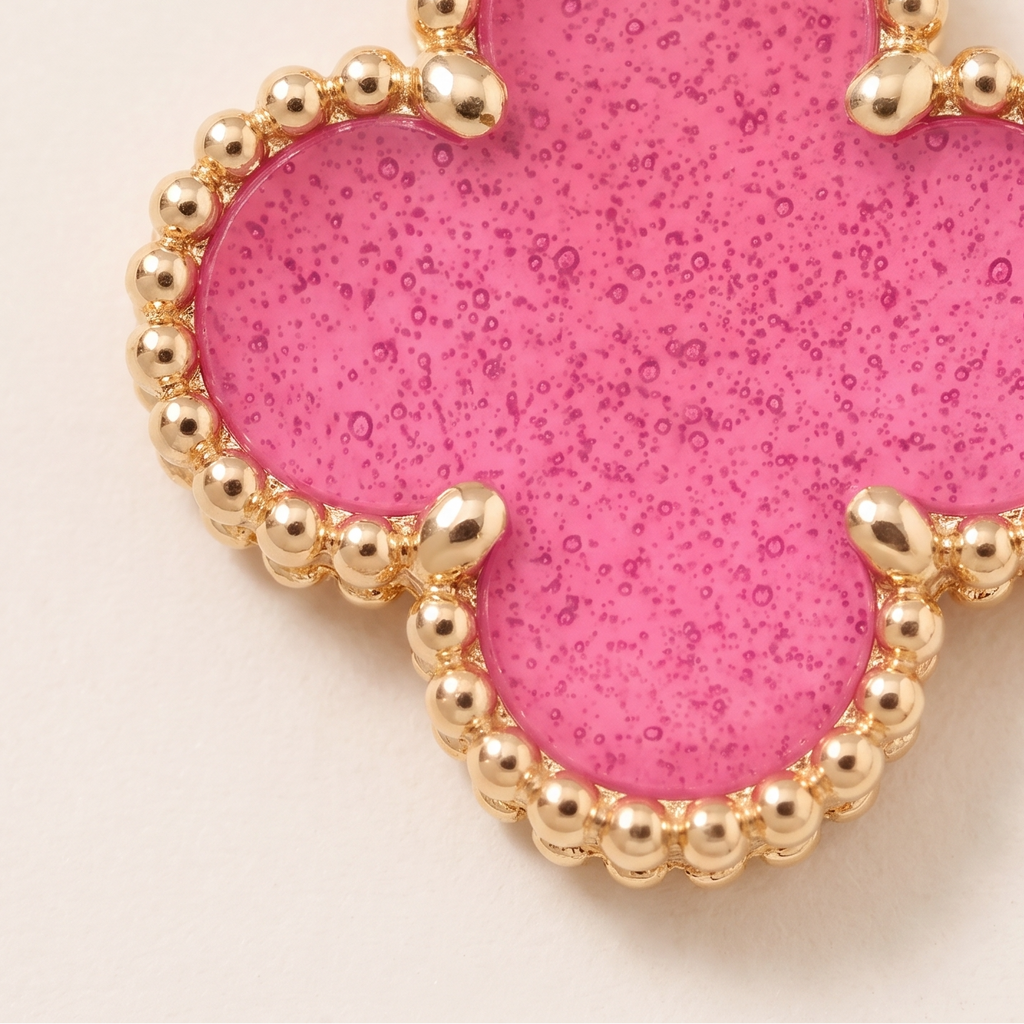 Alhambra Lucky Pink Enamel Clover 10 Motifs necklace