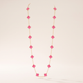 Alhambra Lucky Pink Enamel Clover 20 Motifs necklace