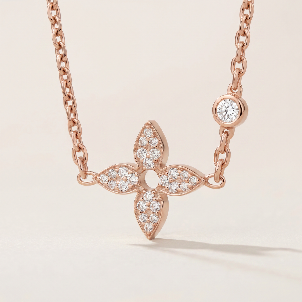 Color Blossom Pavé Diamonds Petal Necklace