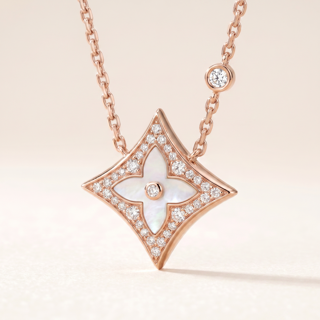 Color Blossom Pave Star Necklace