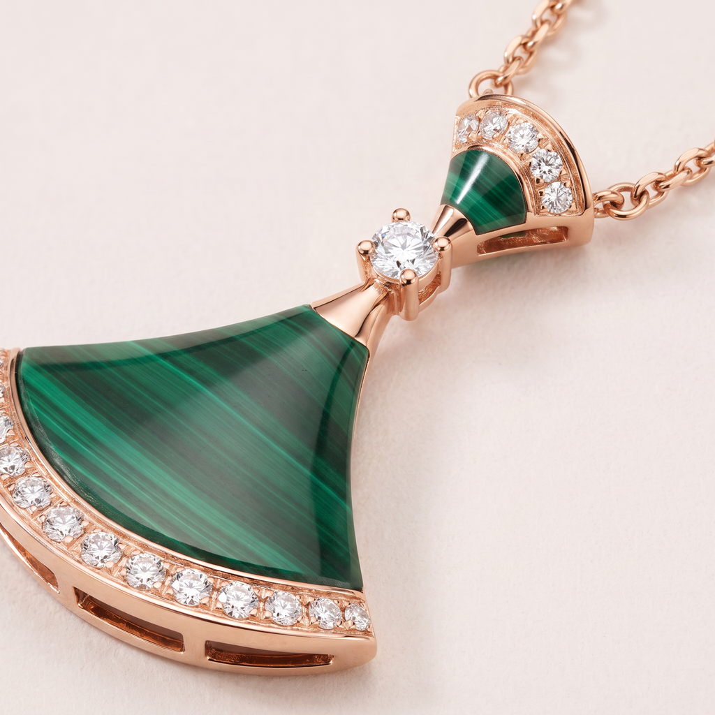 Diva's Dream Pavé Green Pendant Necklace