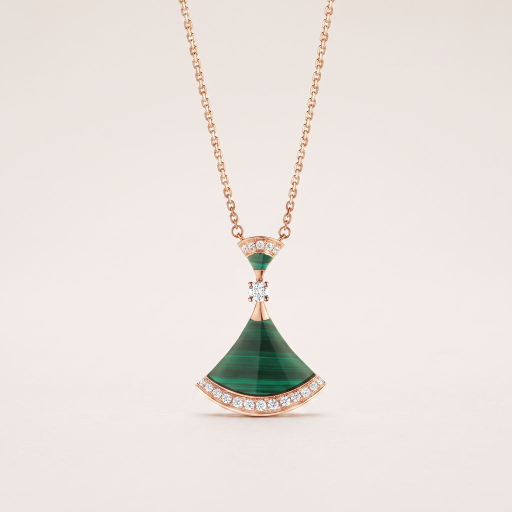 Diva's Dream Pavé Green Pendant Necklace
