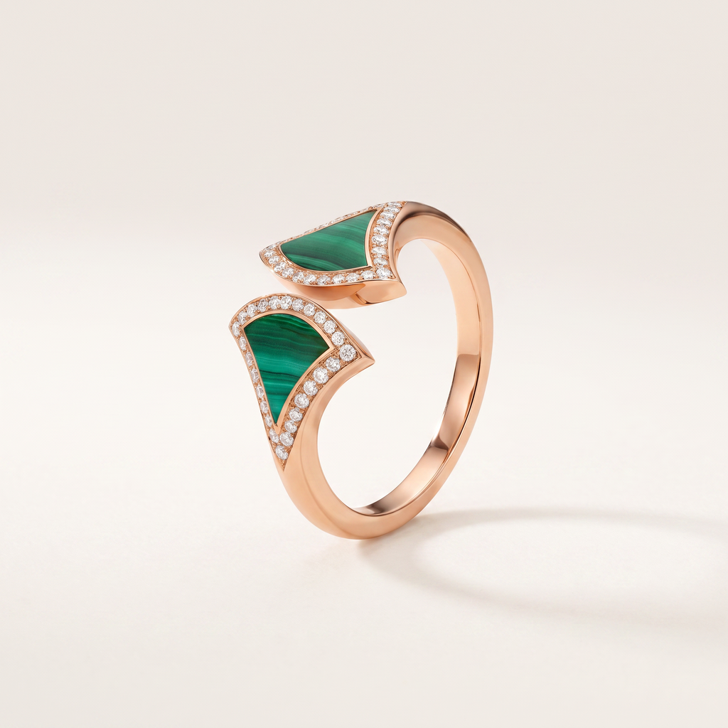 Diva's Dream Paved Malachite Ring