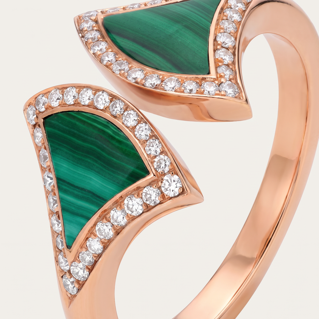 Diva's Dream Paved Malachite Ring