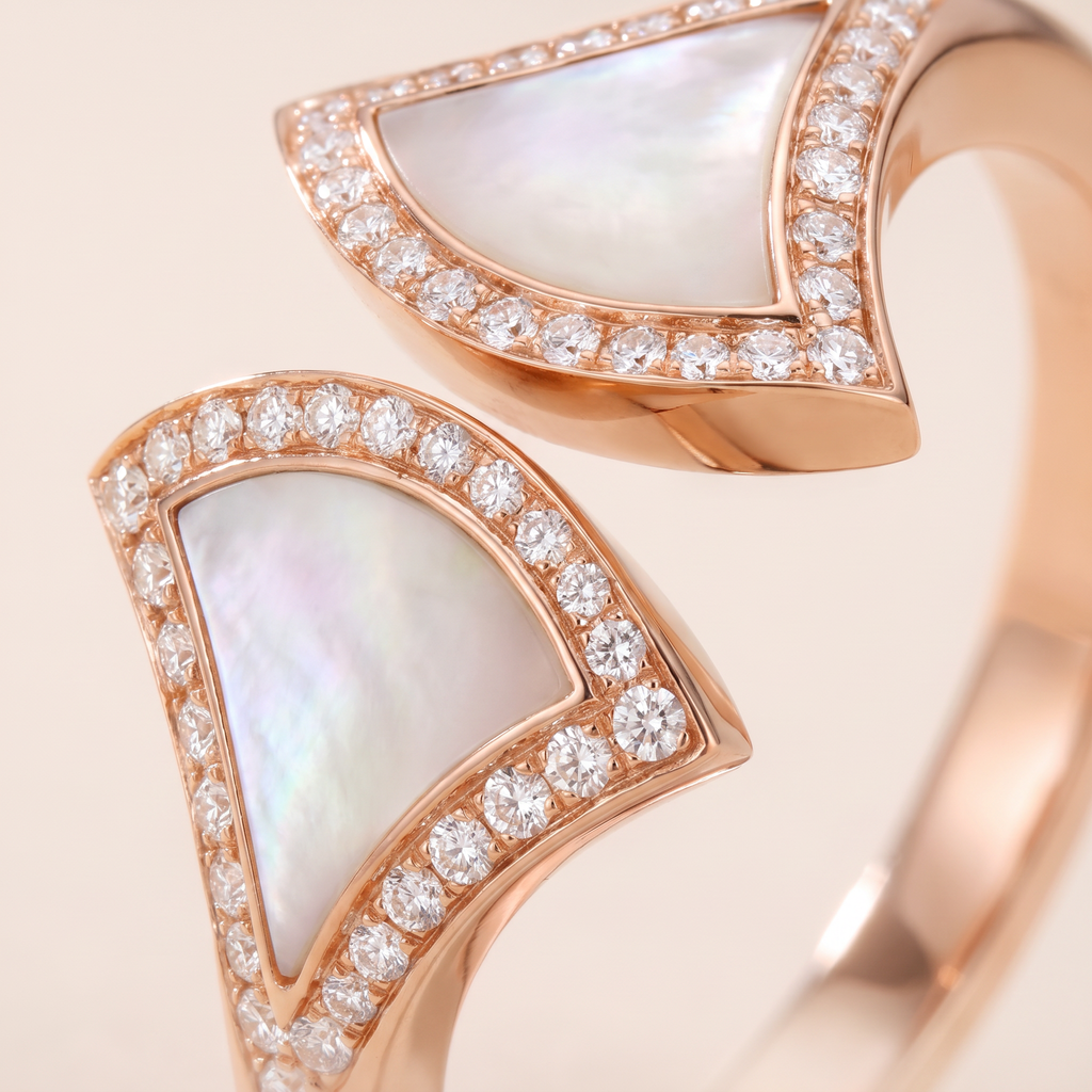 Diva's Dream Paved Mother Of Pearl Ring