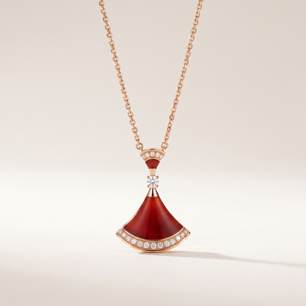Diva's Dream Paved Red Pendant Necklace