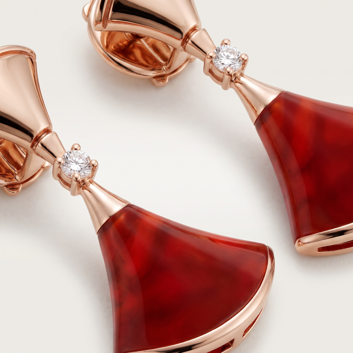 Diva's Dream Red Fan Drop Earrings
