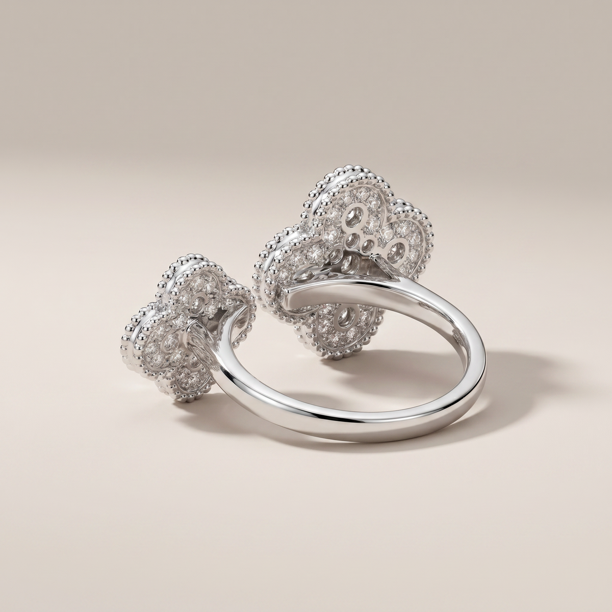 Floral Clover Between The Finger Ring