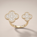 Floral Clover Between The Finger Ring