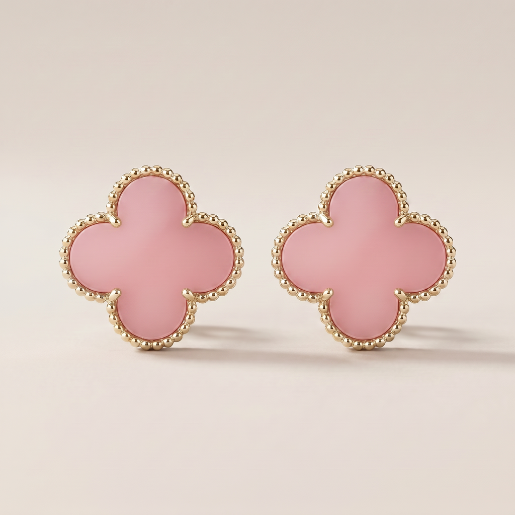 Magic Alhambra Pink Opal Earrings