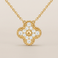 Sweet Alhambra Pavé Diamond Clover Necklace