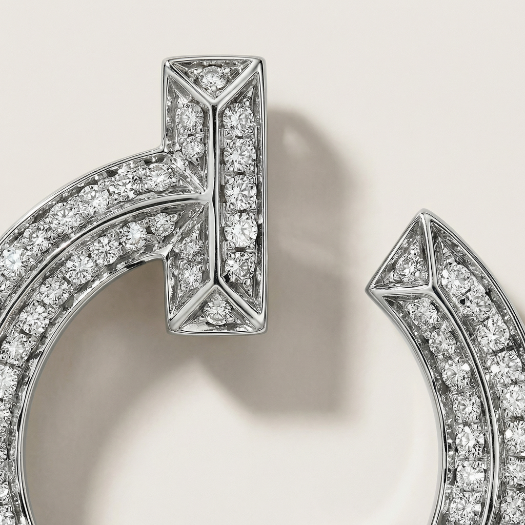 T T1 Open Pavé Hoop Earrings