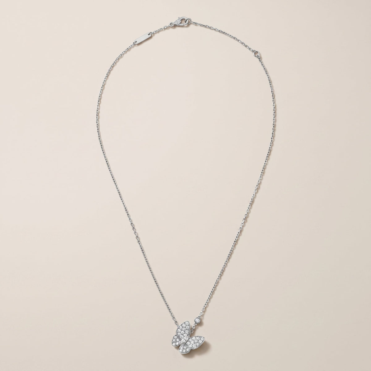 Two Butterfly Diamond Necklace