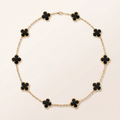 Vintage Alhambra Black 10 Motifs Necklace