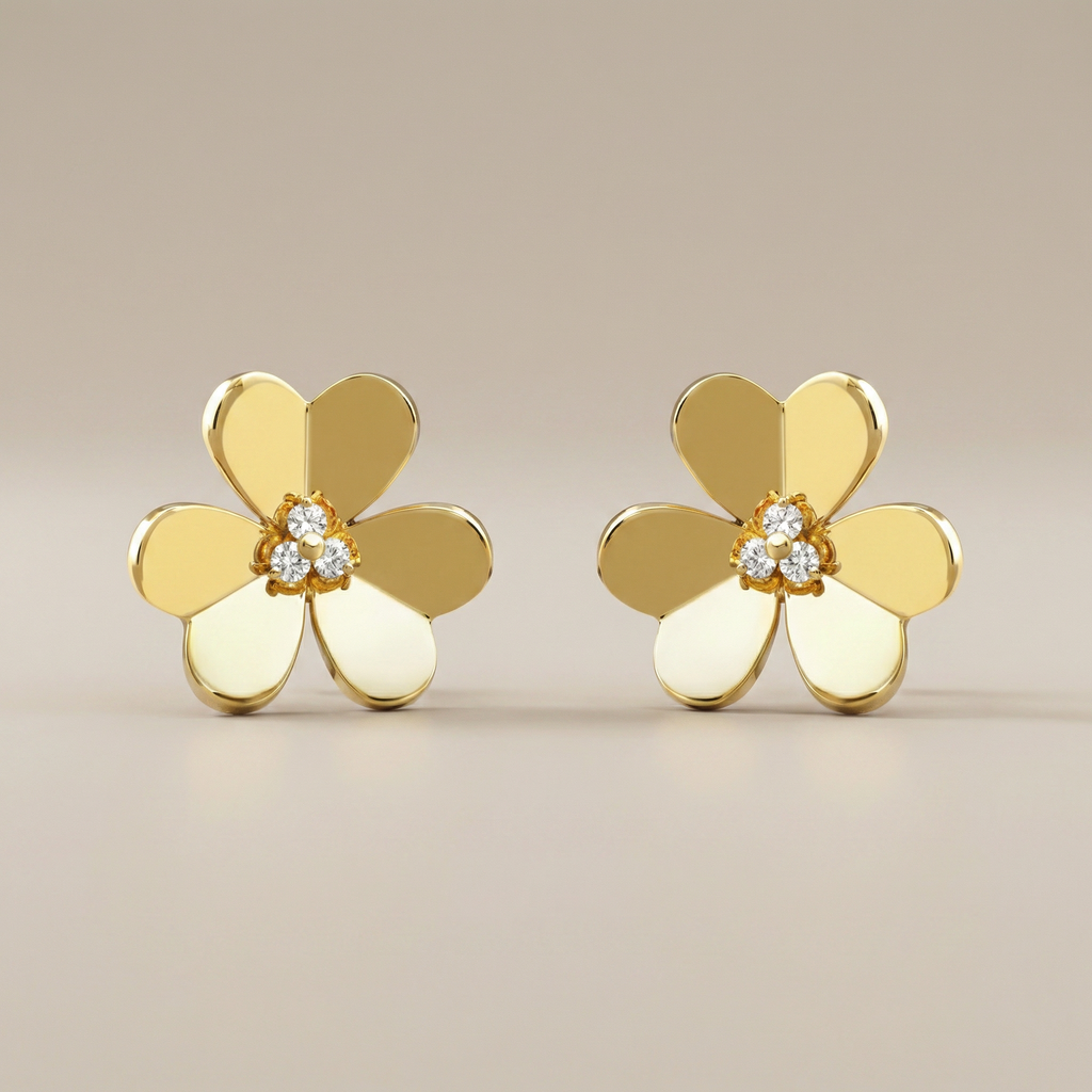 Frivole Large Flower Diamonds Earrings