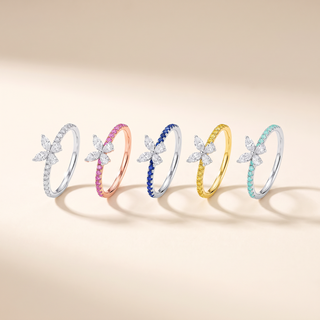 G Mini Butterfly Pavé Ring
