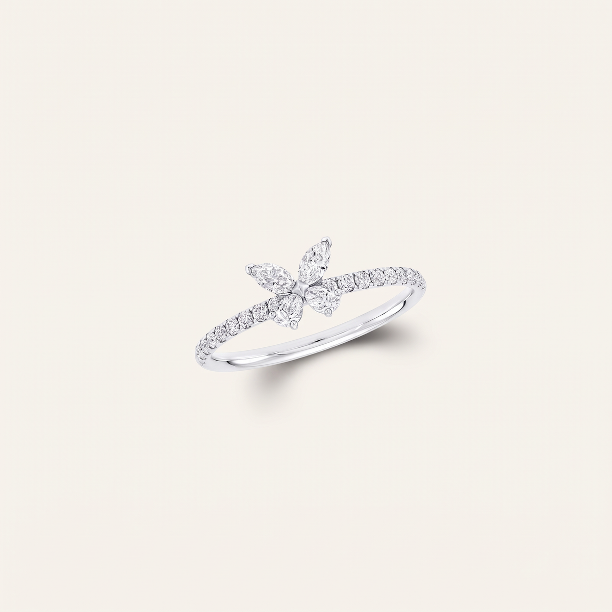 G Mini Butterfly Pavé Ring