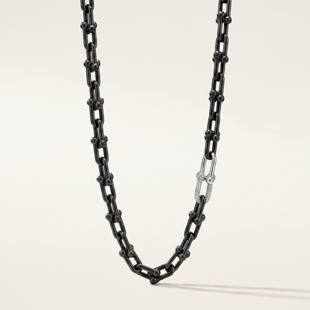 HardWear Black Tone Beaded Link Necklace