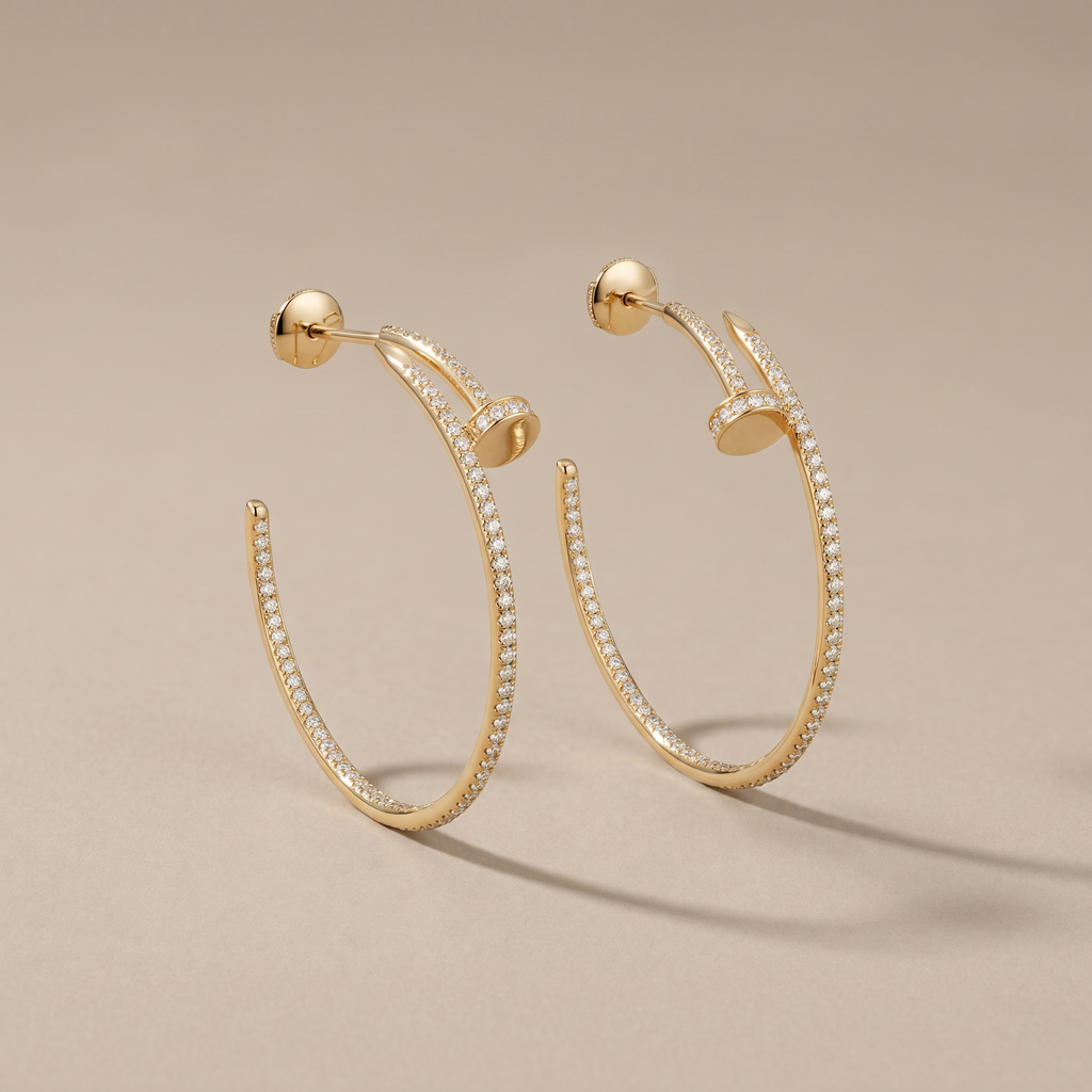Juste Un Clou Pavé Diamonds Hoop Earrings