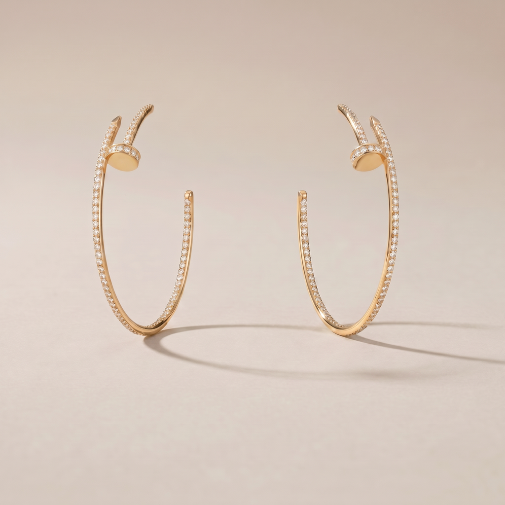 Juste Un Clou Pavé Diamonds Hoop Earrings