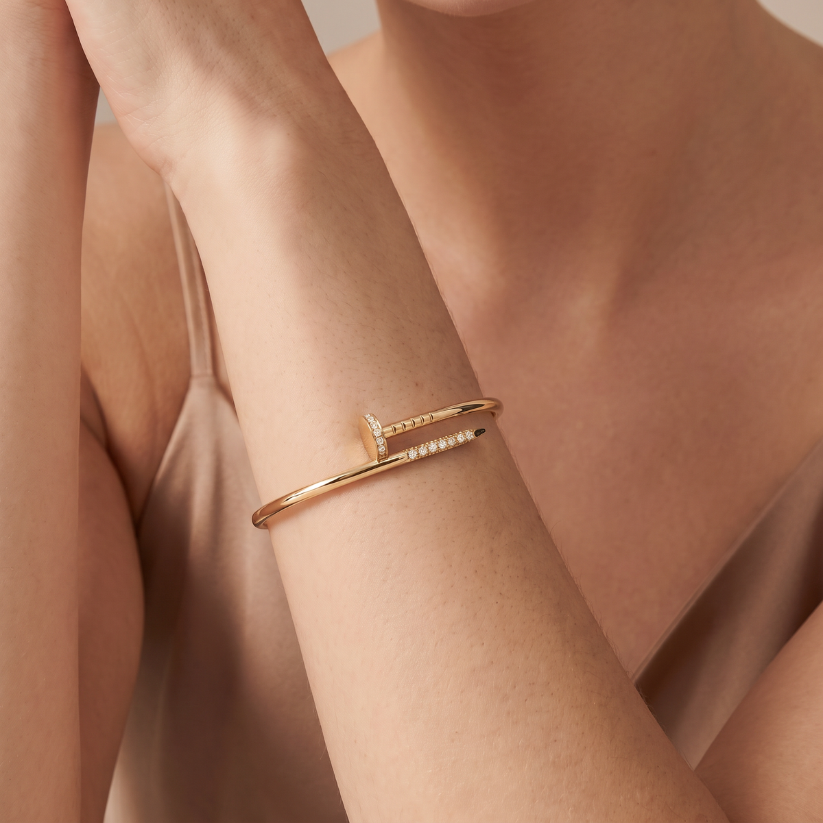 Juste un Clou Pavé Nail Bangle Bracelet