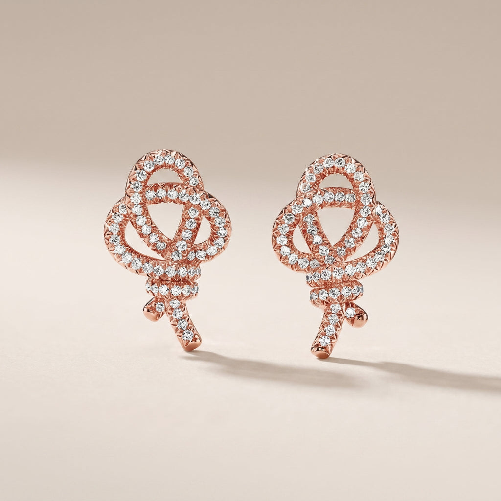 Keys Woven Pavé Diamonds Earrings
