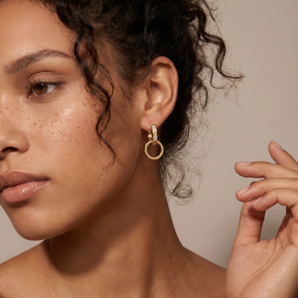 Love Double Pavé Diamonds Hoop Earrings