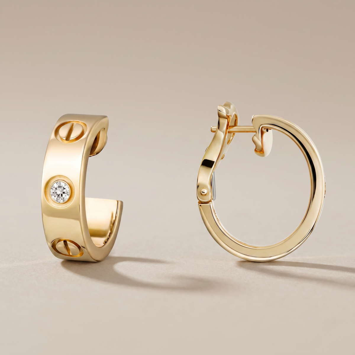 Love 2 Diamonds  Hoop Earrings