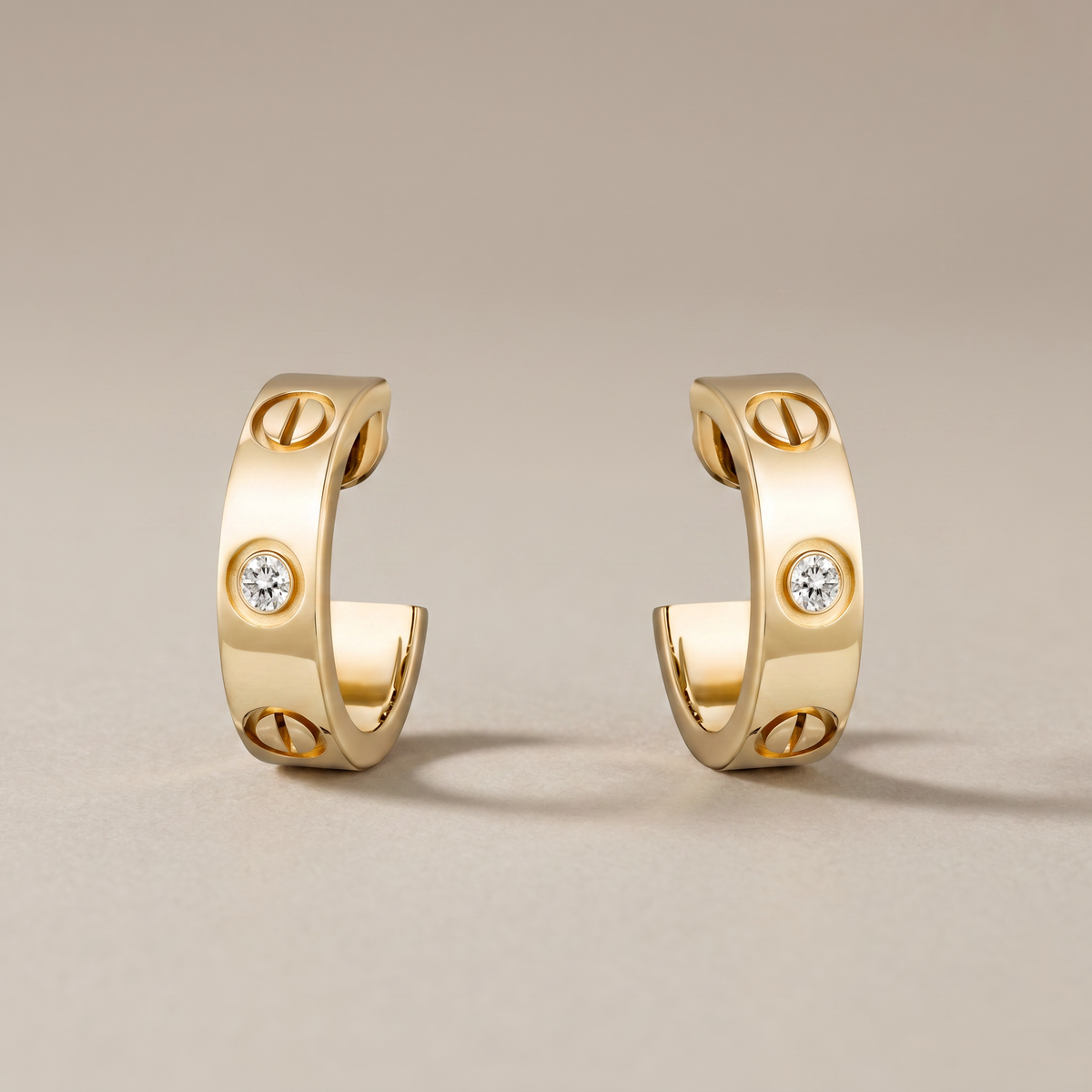 Love 2 Diamonds  Hoop Earrings