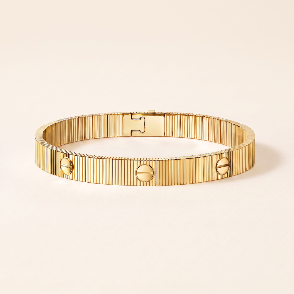 Love Ribbed Screw Accent Bracelet