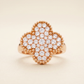 Magic Alhambra Pavé Diamonds Clover Ring