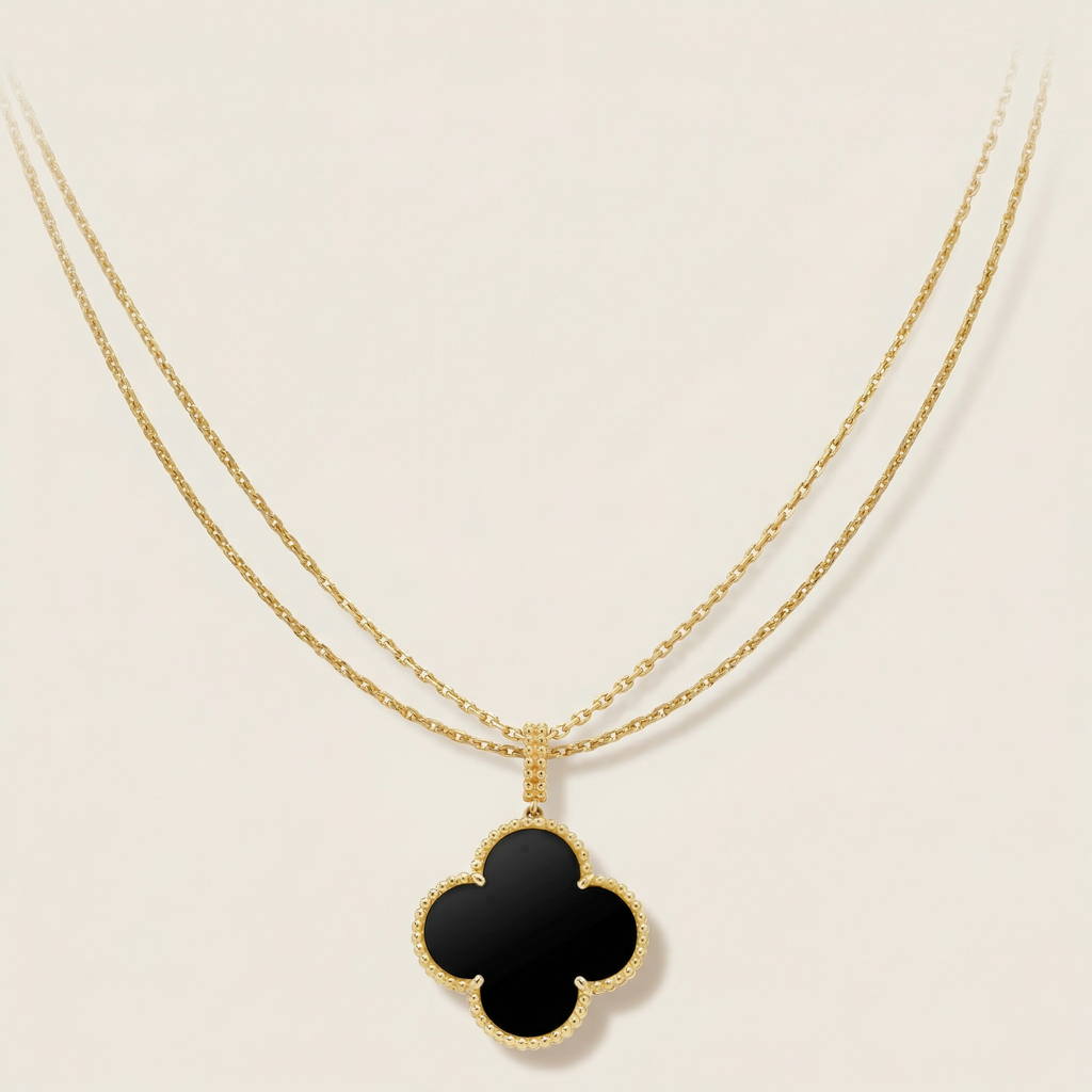 Magic Alhambra One Motif Black Clover Necklace