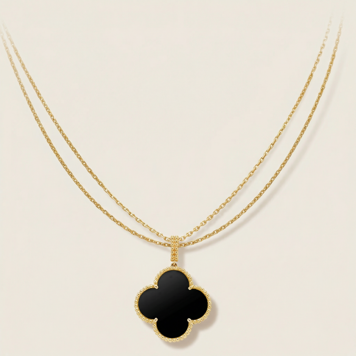 Magic Alhambra One Motif Black Clover Necklace