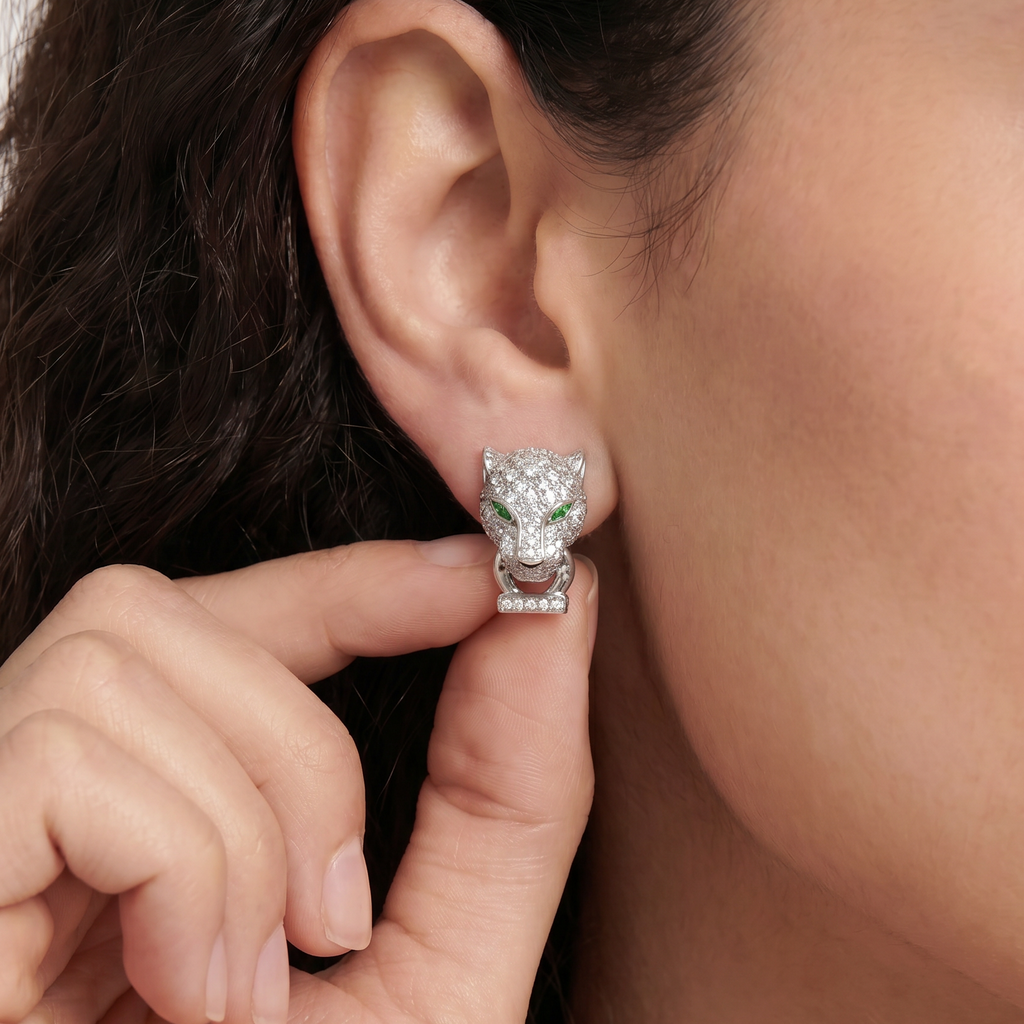 Panthère De Stud Pavé Diamonds Earrings