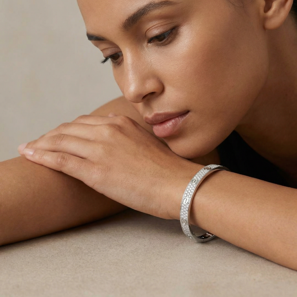 Paved Ceramic Love Bracelet
