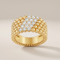 Perlée Five Row Pavé Ring