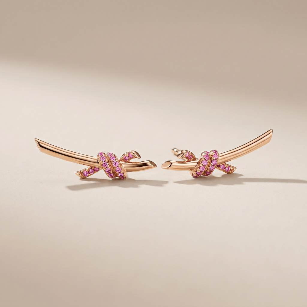 Pink Knot Earrings