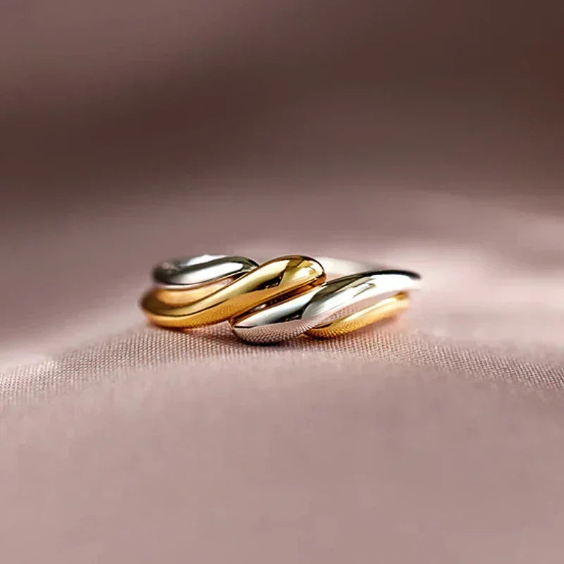 Intertwined Dual Tone Open Ring