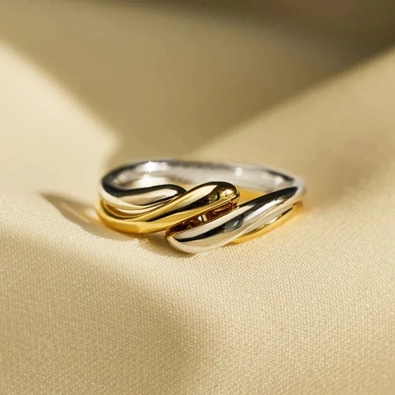 Intertwined Dual Tone Open Ring