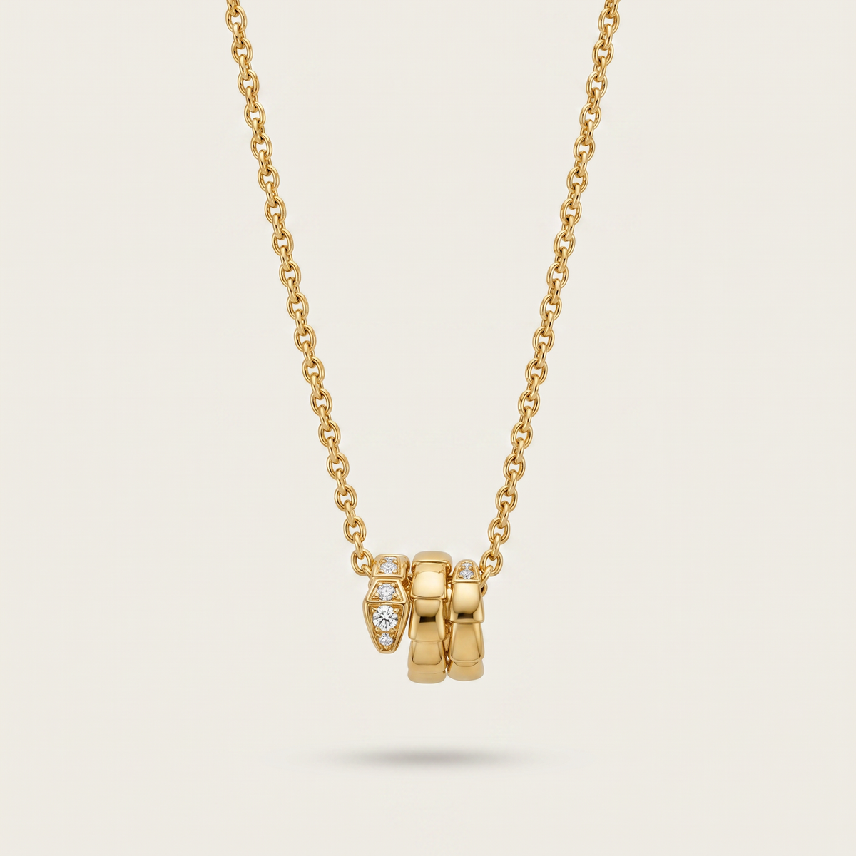 Serpenti Pavé Diamonds Coiled Viper Pendant Necklace
