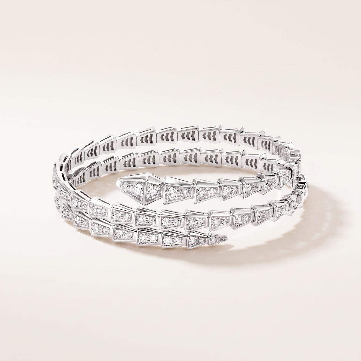 Serpenti Pavé Diamonds Double Wrap Bracelet