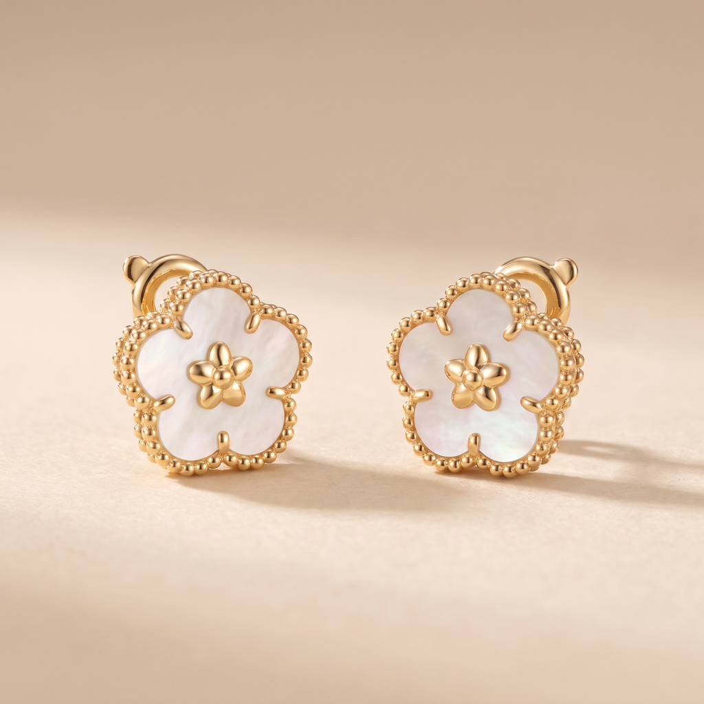 Spring Lucky Alhambra Blossom Motif Earrings