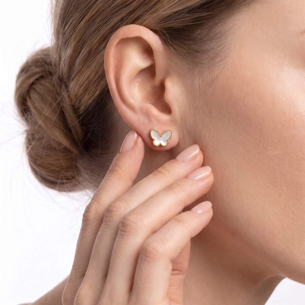 Sweet Alhambra Pearl Butterfly Earrings
