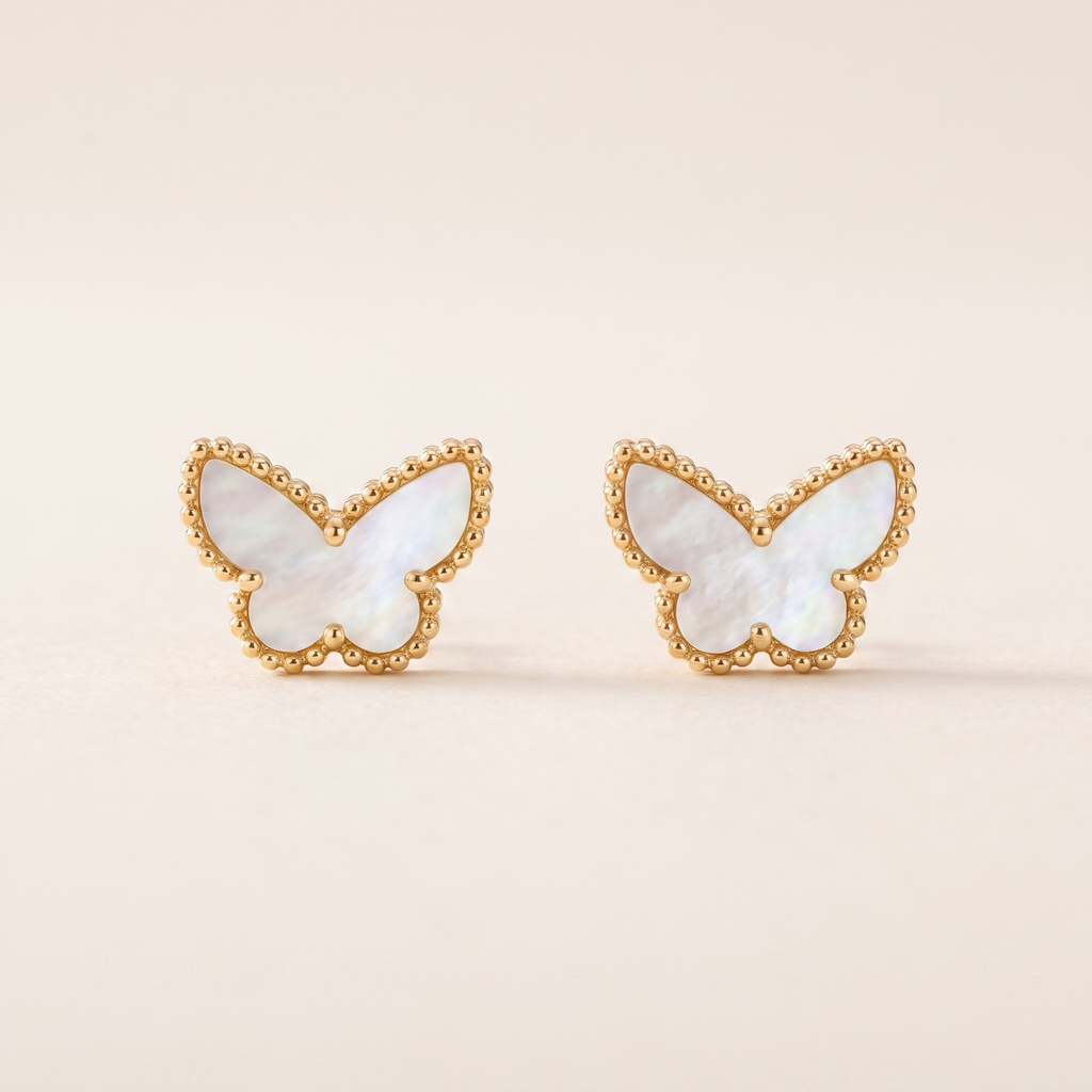 Sweet Alhambra Pearl Butterfly Earrings