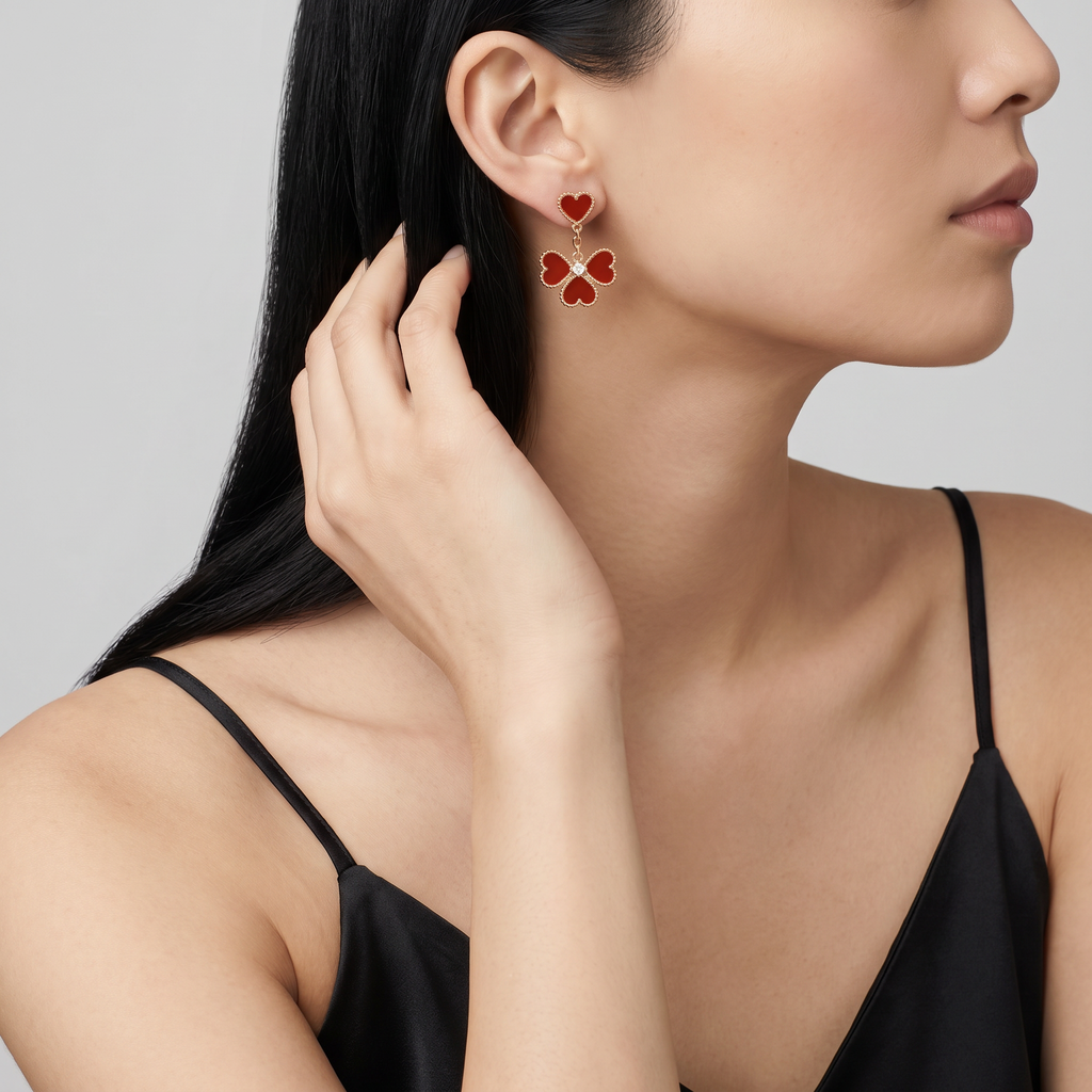 Sweet Carnelian Hearts earrings