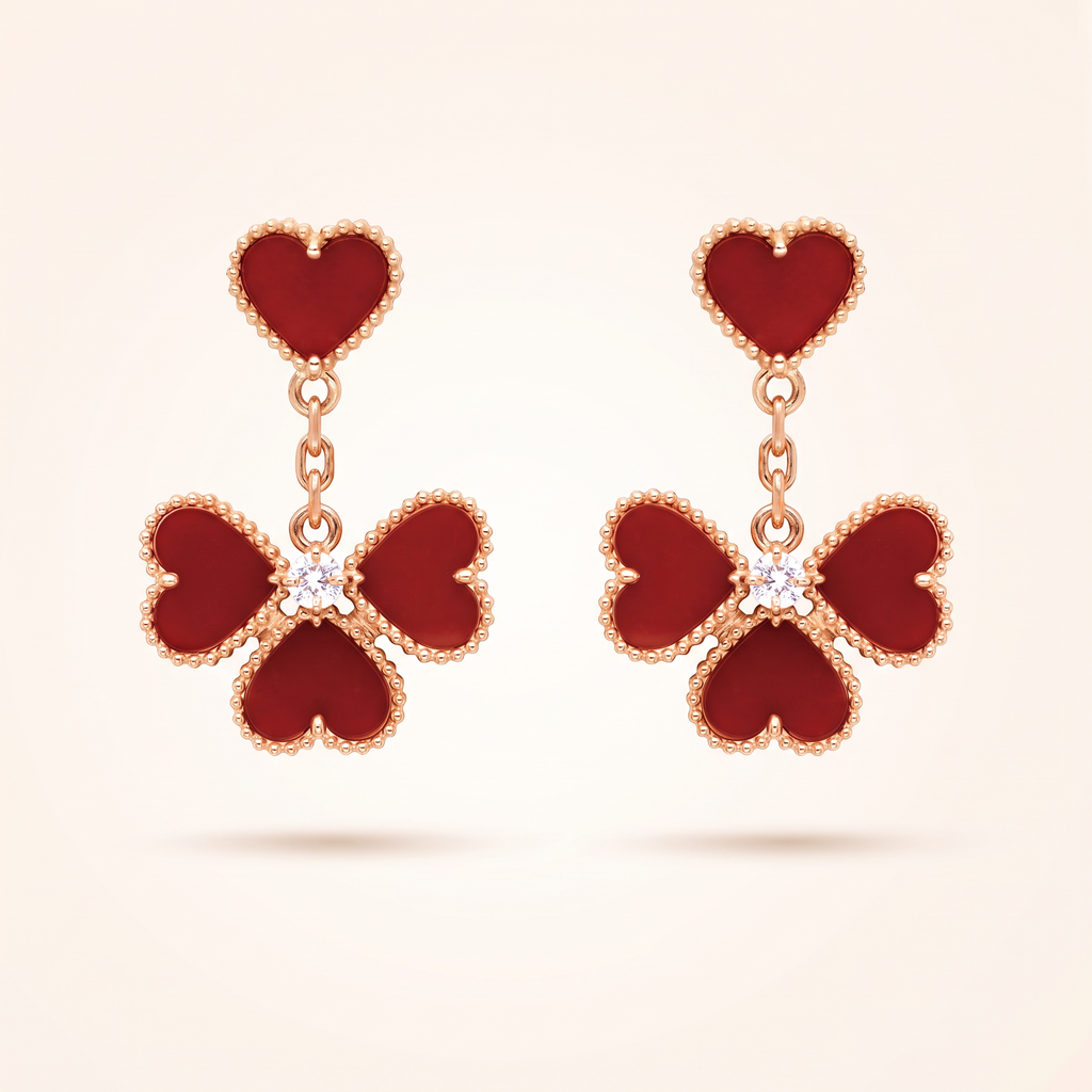 Sweet Carnelian Hearts earrings