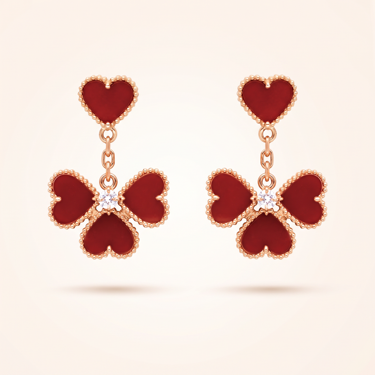 Sweet Carnelian Hearts earrings
