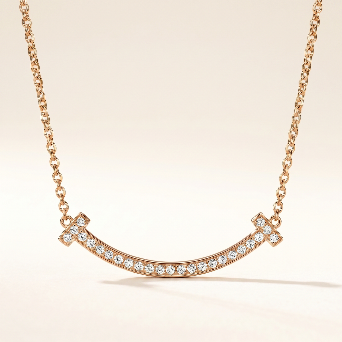 T Medium Pavé Pendant Necklace