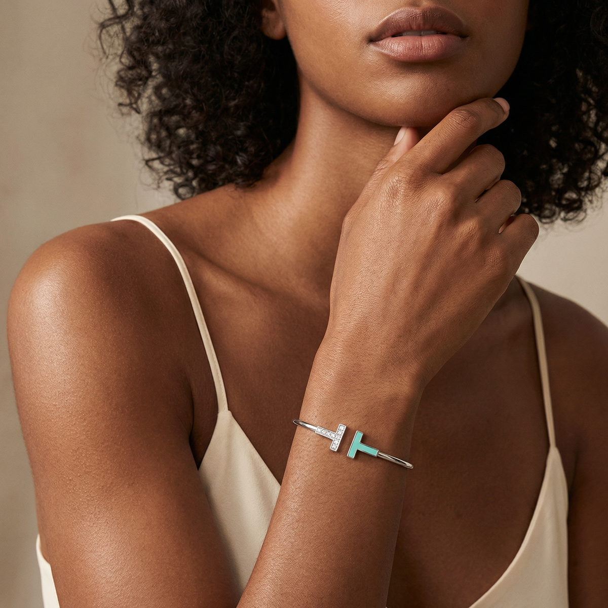 T Turquoise Wire Bracelet